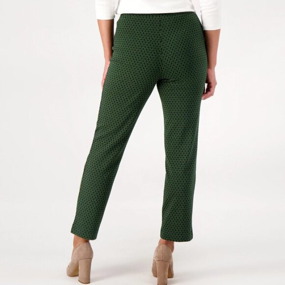 Isaac Mizrahi Live! Tall Jacquard Staight Leg Ankle Pants  15581 - Picture 2 of 3